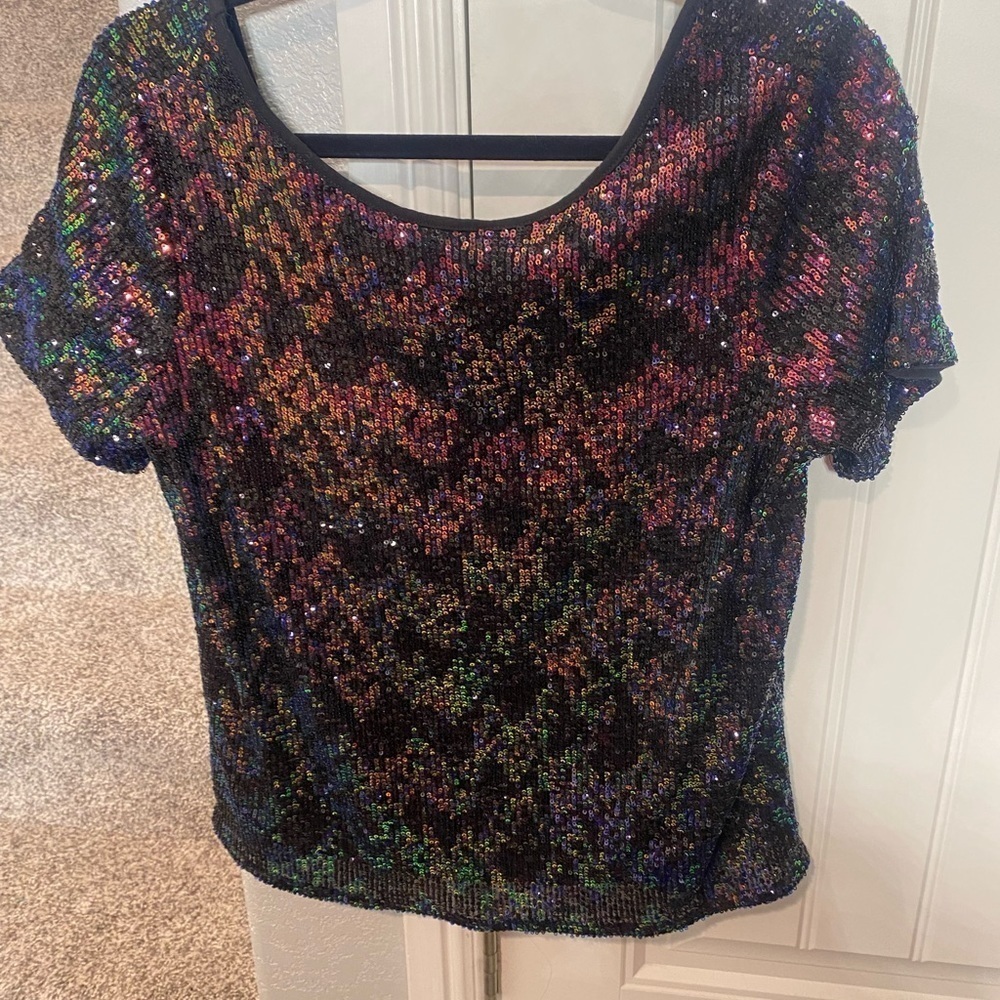 Anthropologie Sanctuary Dina Sequin Top Large - Picture 9 of 10